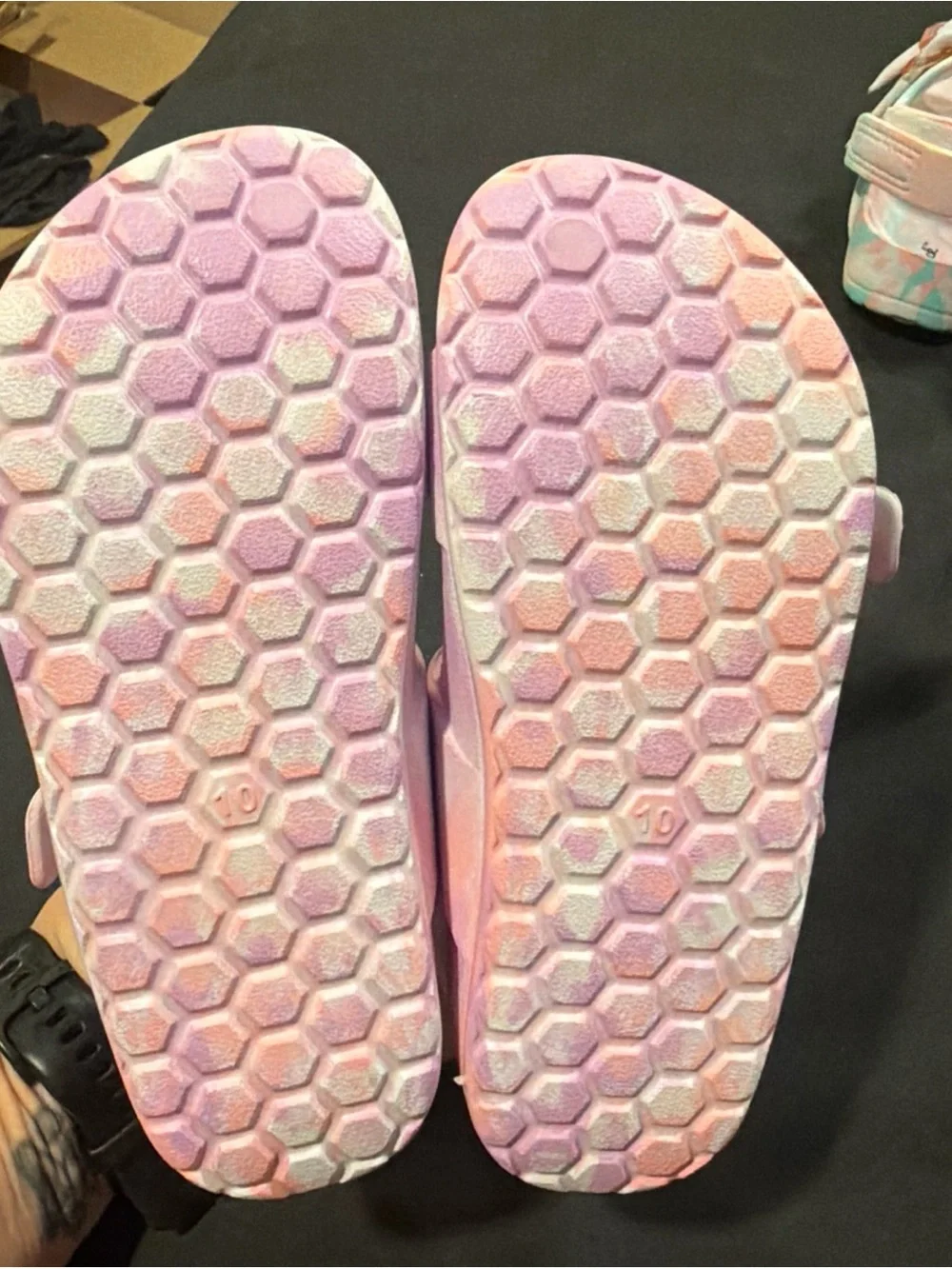 Cat & Jack Toddler Girls EVA Ade Sandals Size 10 NWT Tie Dye Purple and Pink